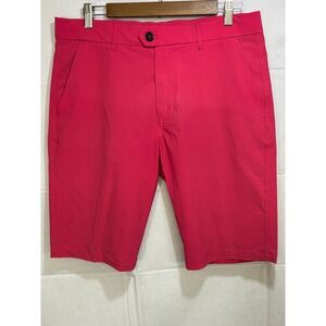 Greyson Montauk Golf Shorts Mens Pink Stretch Lined Flat Front‎ Slash Pocket 32